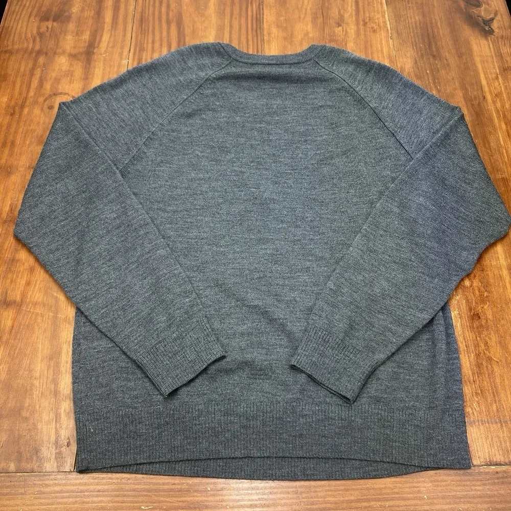 Banana Republic 100% Italian Merino Fine Wool Baruffa Sweater Mens L Gray Preppy